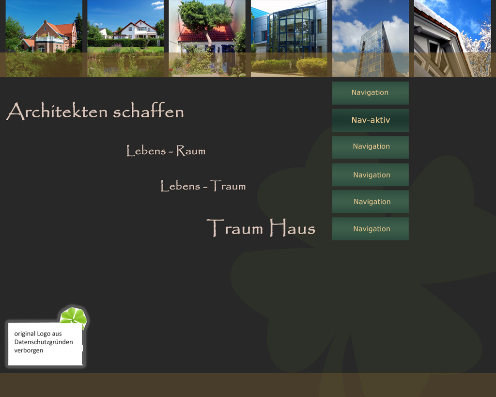 Bild des Screendesigns f&uuml;r ein Architektenb&uuml;ro